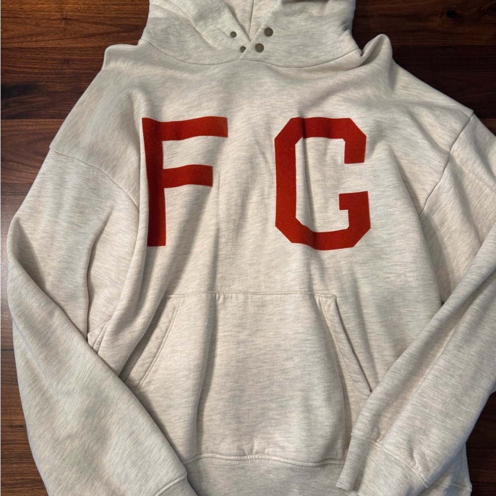 Fear of God Light Gray Felt Logo Hoodie